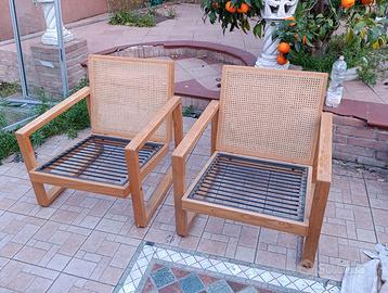 Coppia di poltrone Design Scandinavo Paglia Vienna