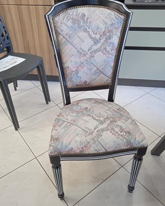 sedia nuove in negozio in legno tessuto gobelin 