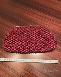 Pochette Vintage Anni50/60 Paglia Firenze Bordeaux