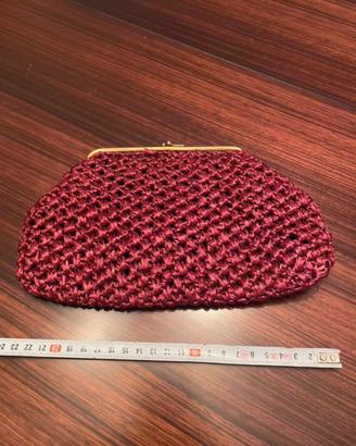Pochette Vintage Anni50/60 Paglia Firenze Bordeaux