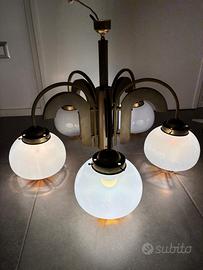 Lampadario 5 luci vintage stile Mazzega anni 60