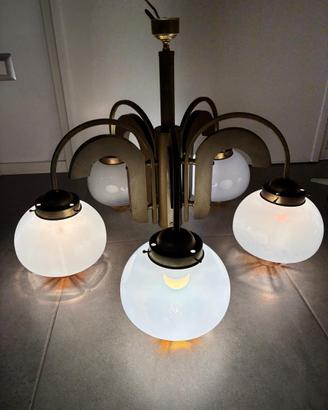 Lampadario 5 luci vintage stile Mazzega anni 60