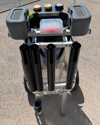 Carrello da pesca trota lago