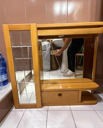 Mobile bagno con specchio, vetrinetta e luce