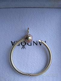 Pendente Pandora O MEDIO rosa con pavé Pandora