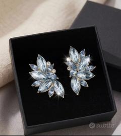 Orecchini ice a forma di foglia eleganti luccicant