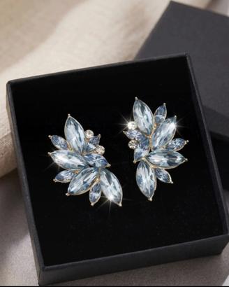 Orecchini ice a forma di foglia eleganti luccicant