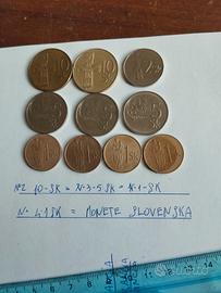 10 monete slovacchi.