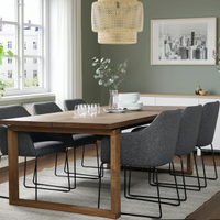 Tavolo, impiallacciatura di rovere mordente marron