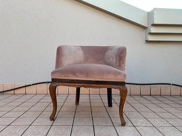 Poltroncine color rosa antico con poggiapiedi