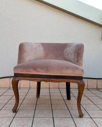 Poltroncine color rosa antico con poggiapiedi