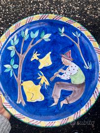 Piatto ceramica 'C.A.S.' Vietri 1958