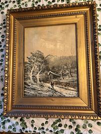 Quadro Paesaggio Invernale - cornice d’epoca