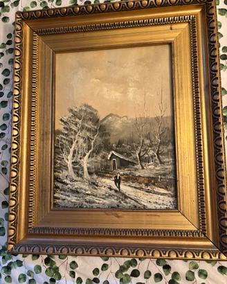 Quadro Paesaggio Invernale - cornice d’epoca