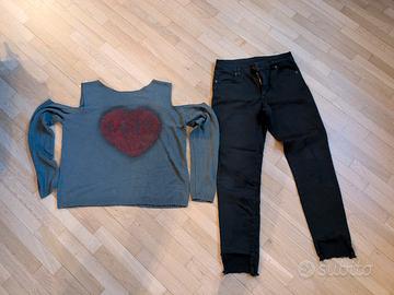 Completo jeans SOUVENIR e maglia