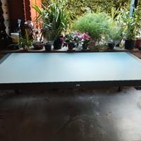 tavolo da giardino alluminio antracite top grigio 