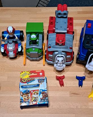 7 Veicoli e Personaggi Paw Patrol + Carte Gioco