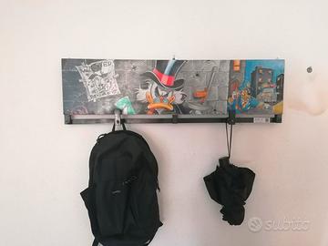 Appendiabiti dipinto a mano pezzo unico