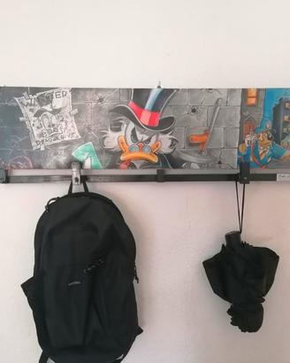 Appendiabiti dipinto a mano pezzo unico