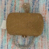 Borsetta da sera con strass dorati
