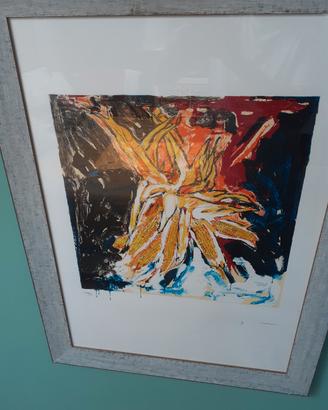 serigrafia materica vintage  Schifano  autentica