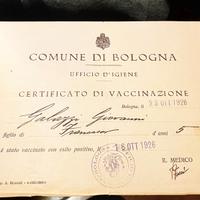 Certificato vaccinazione Regno d'Italia