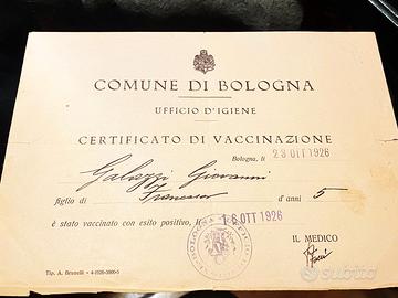 Certificato vaccinazione Regno d'Italia