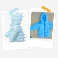 Piumino bimbo 120 cm azzurro pastello dinosauro