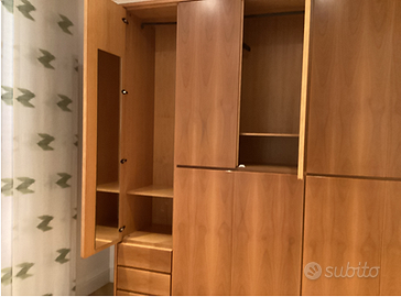 Armadio Guardaroba 6 Ante con Cassettiera Esterna