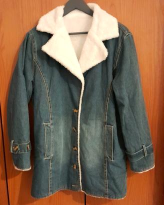 Giacca donna in denim con colletto 