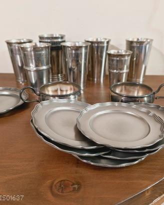 piattini e bicchieri vintage d'arredo 