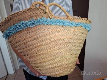 Borsa in paglia 40X30 a conchiglia  1980