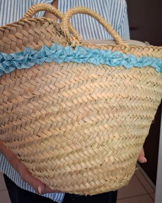 Borsa in paglia 40X30 a conchiglia  1980