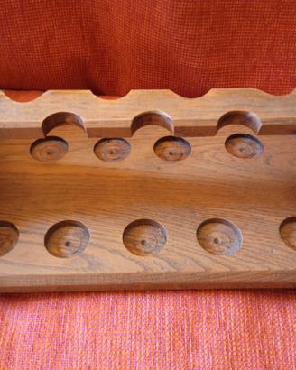 Porta pipe in legno. 10 alloggiamenti 