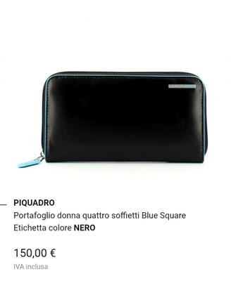Piquadro,Portafoglio donna quattro soffietti, nero