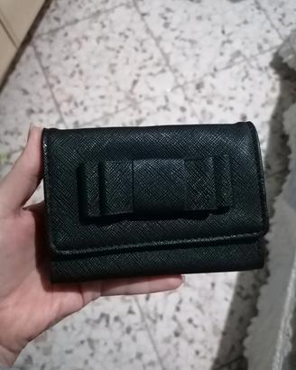 Portafogli nero con fiocco Camomilla Milano