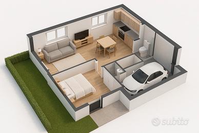 Indipendente con giardino e box auto