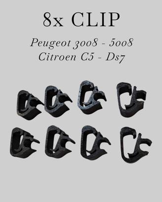 8x clip  tubo braccio tergicristallo Peugeot 3008