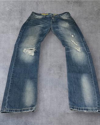 Jeans vintage japan style straight fit strappati
