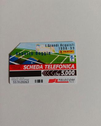 Scheda Telefonica Roberto Baggio Inter Panini