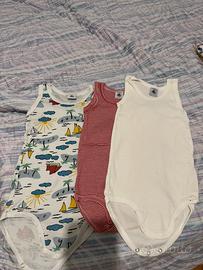 13 body Petit Bateau senza manica  36m/95 cm