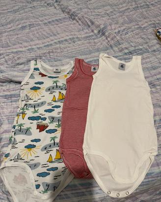 13 body Petit Bateau senza manica  36m/95 cm