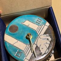 Orologio da parete con pendolo in ceramica Raku