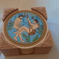6 sottobichieri greci con scene erotiche