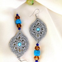 Orecchini color argento crochet bijoux donna