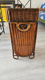 Portaombrelli vintage bambù e vimini,  splendido