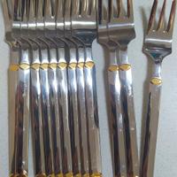 forchette da dolce acciaio 18/10 e oro