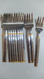 forchette da dolce acciaio 18/10 e oro