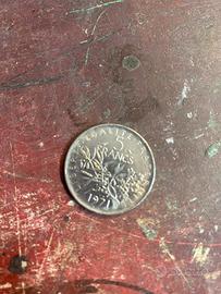 5 franchi repubblica Francia 1971 monete