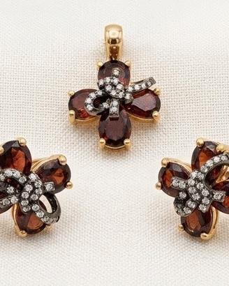 Parure in argento con granati naturali 